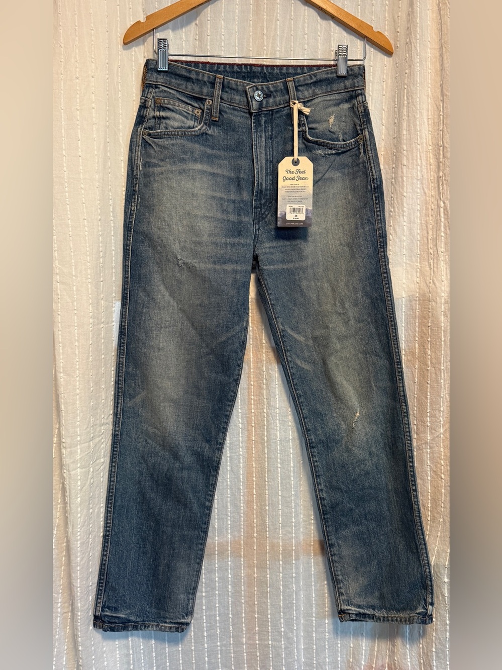 Lucky Brand Slim Straight Washed Blue Jeans